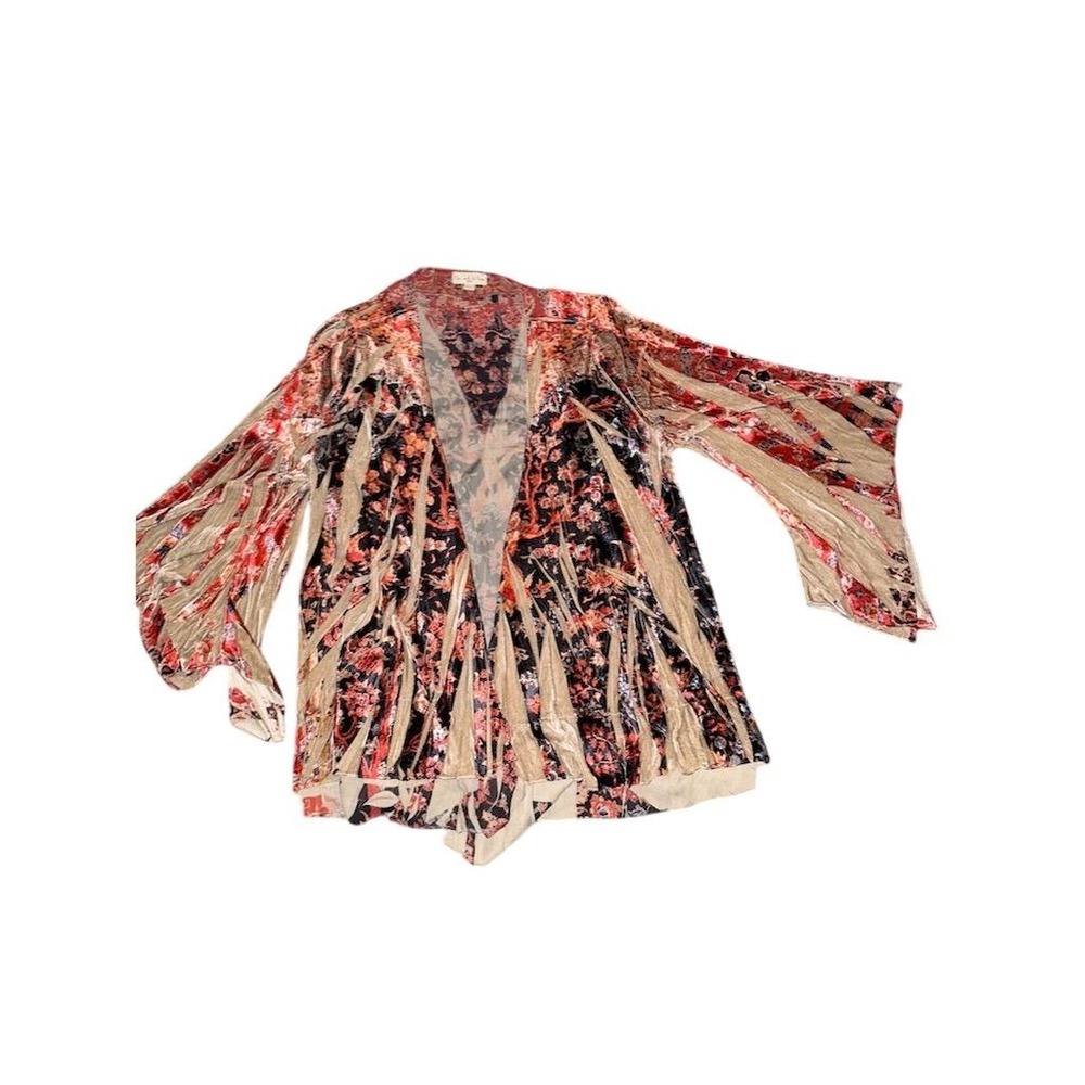 Live and Let Live Women's Floral Velvet Kimono Duster Jacket 1X whimsigoth fairy - Picture 3 of 8